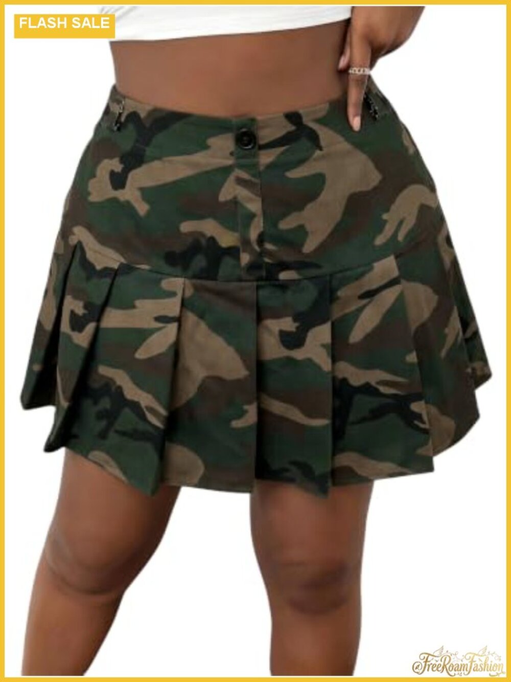 Plus Size High Waisted Pleated A-Line Short Skirt